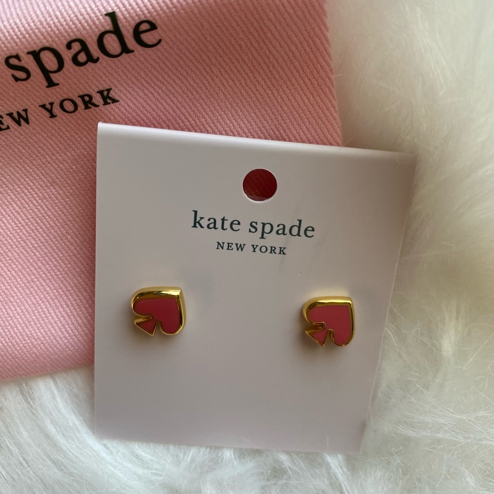 Nwt kate spade everyday enamel studs pink - Picture 1 of 3